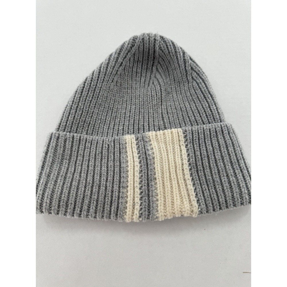 Athleta Hat Beanie Wool Women’s Grey One Size Slouchy Stripe Warm Casual Ribbed‍ - Picture 4 of 7